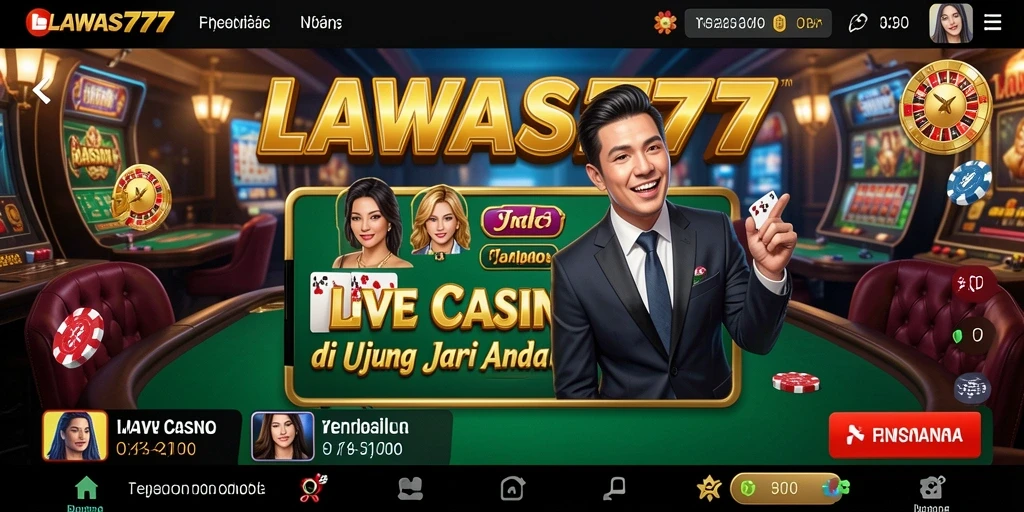 Screenshot gameplay Live Casino LAWAS777 dengan dealer profesional.