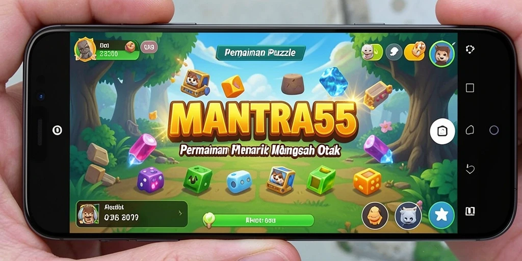 Tampilan gameplay puzzle yang menantang dari MANTRA55.