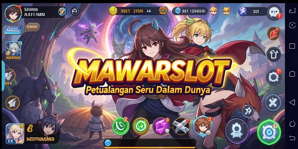 Tampilan menarik dari gameplay MAWARSLOT dengan karakter anime penuh warna.